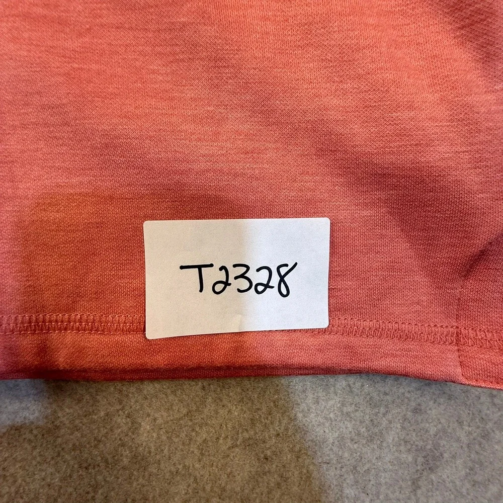 Tahari Mens Quarter Zip Pullover Coral Heathered Knit Sweater XL